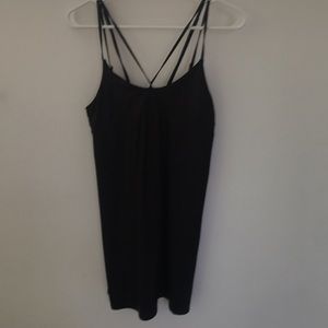 Urban outfitters straps black pleather dress